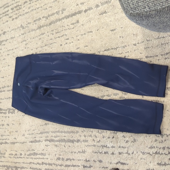 Lululemon Wunder Train High-Rise Crop 23"Sun Bleached Wash True Navy - Picture 7 of 8